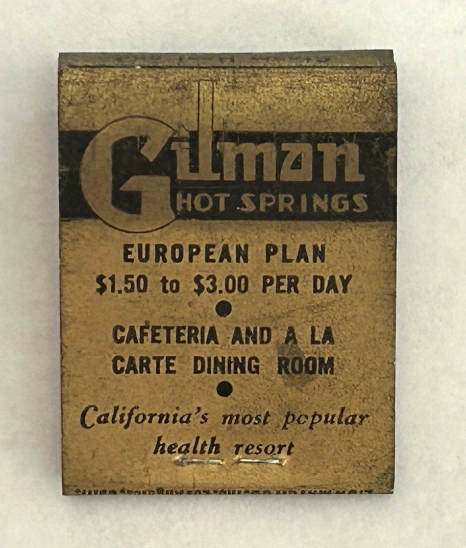 Vintage Gilman Hot Springs CA Matchbook – 1945–55 – Golf Scorecard – Unstruck