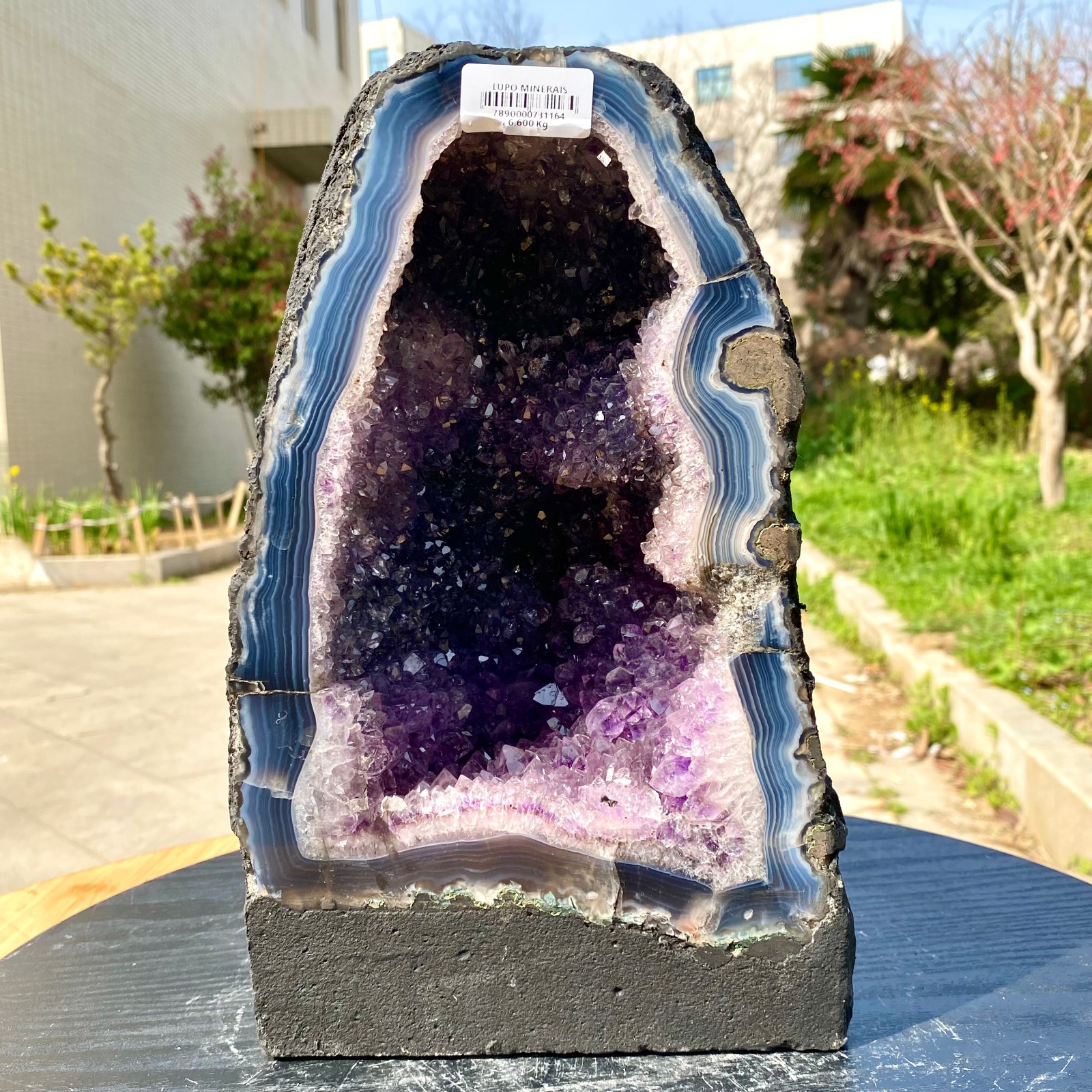 14.41LB Large Natural Amethyst Geode Cathedral Crystal Cluster Specimen Energy