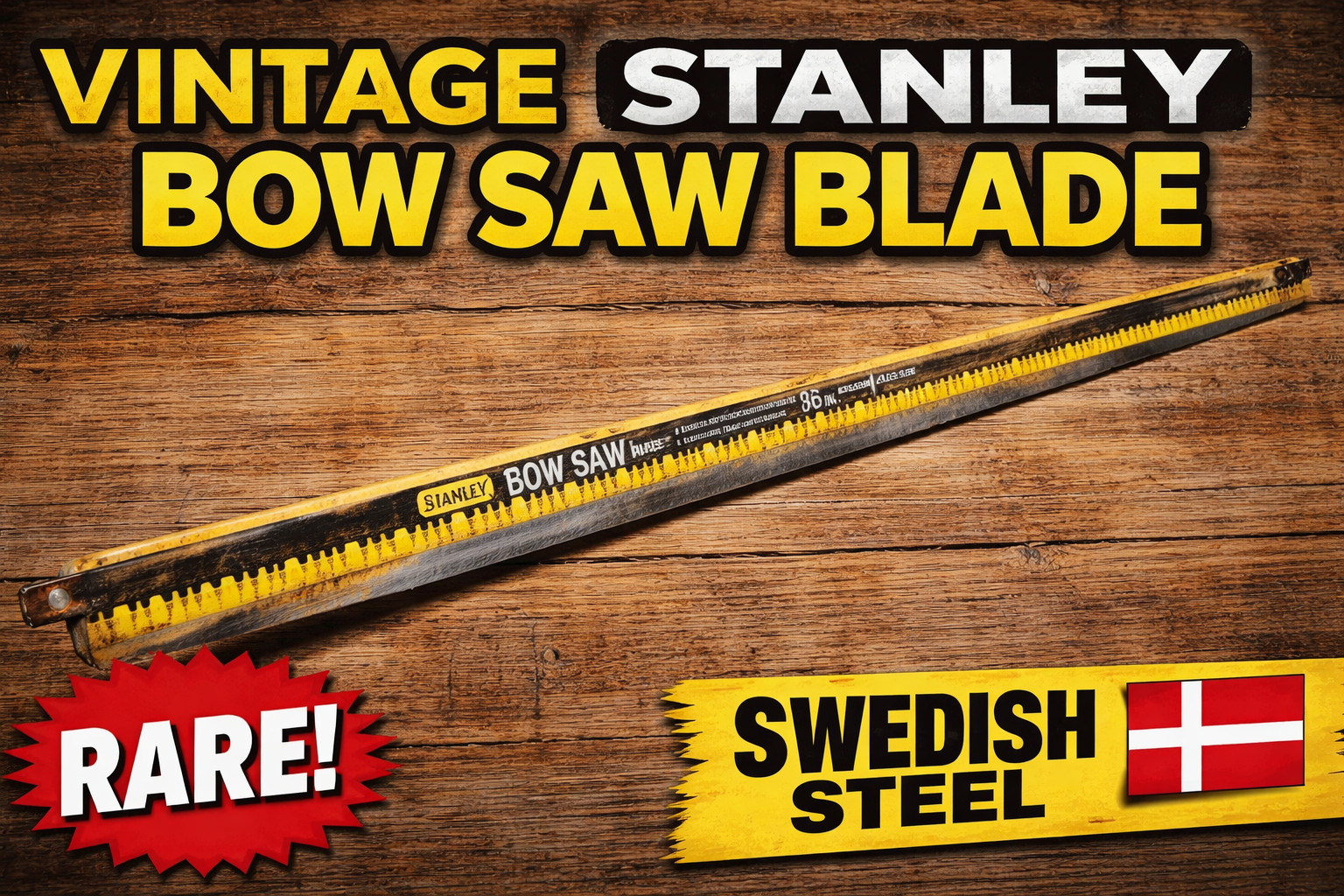 Vintage Rare Stanley 15-391 Bow Saw Replacement Blade Swedish Steel 36 inch
