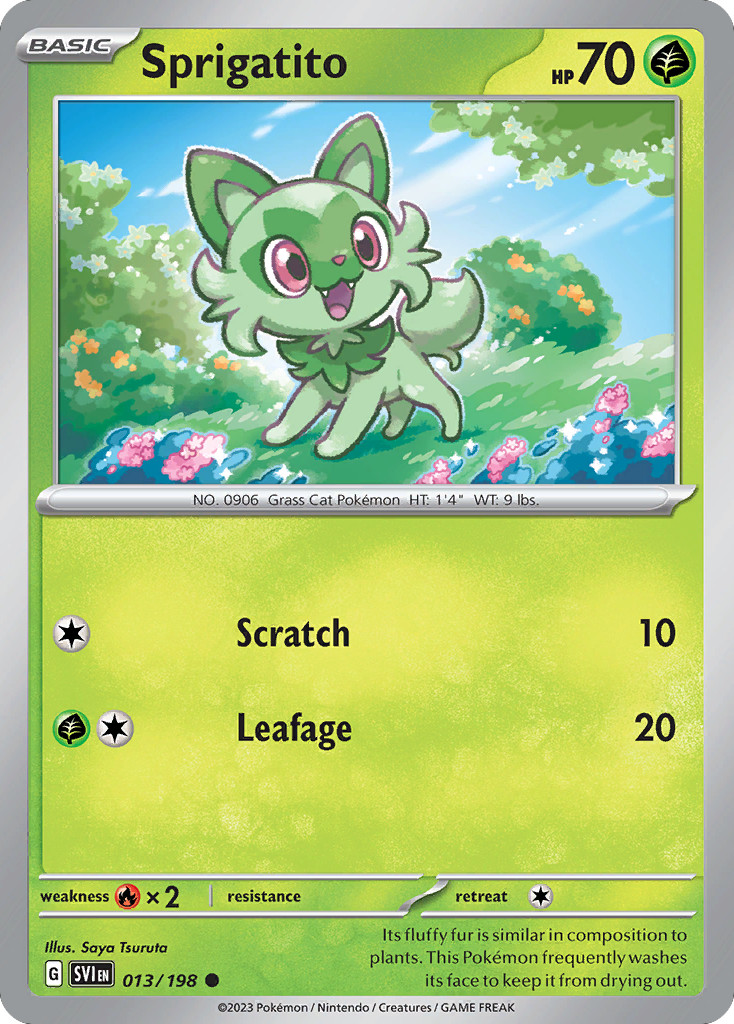 SPRIGATITO C 013/198 SCARLET & VIOLET POKEMON LP SPRIGATITO C 013/198 SCARLET & VIOLET POKEMON LP