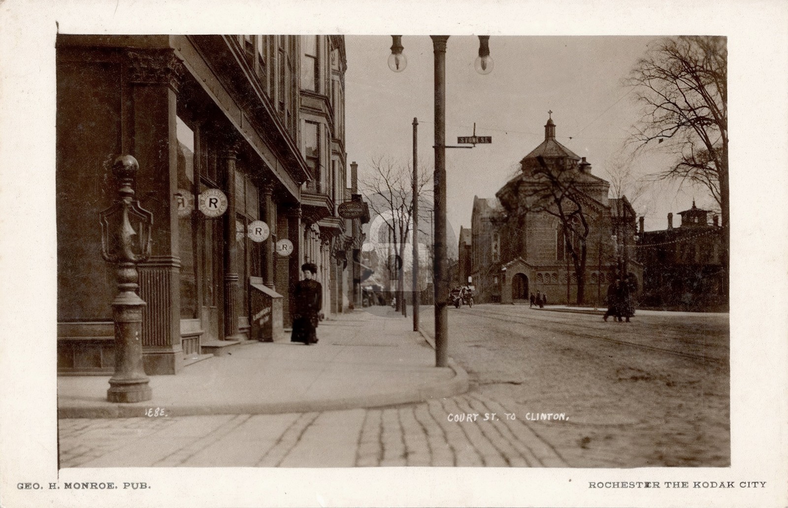 Rochester New York c1910 Court Street Stores RPPC Photo Postcard COPY