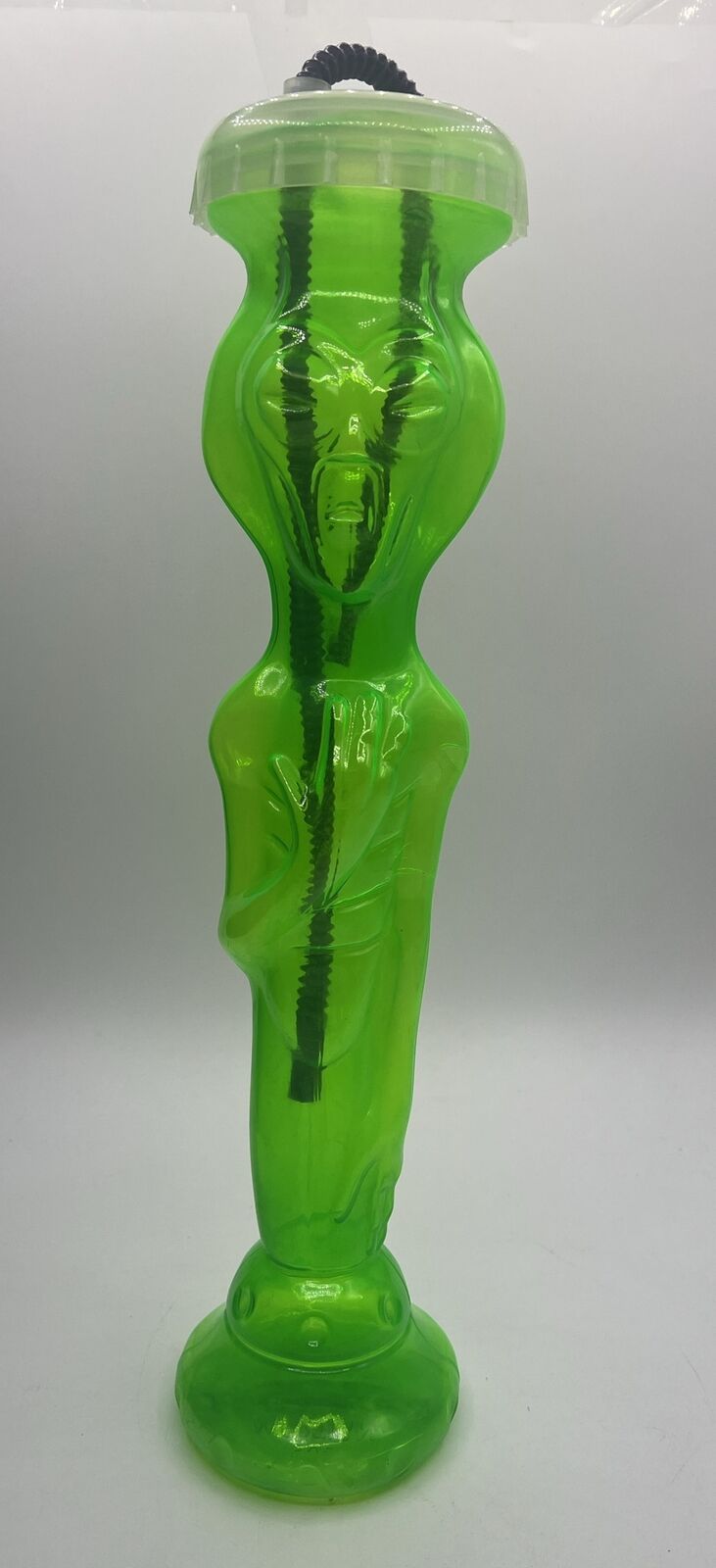 The Martian Neon Green Alien Drink Bottle With Straw BETRAS 16” Halloween Vtg