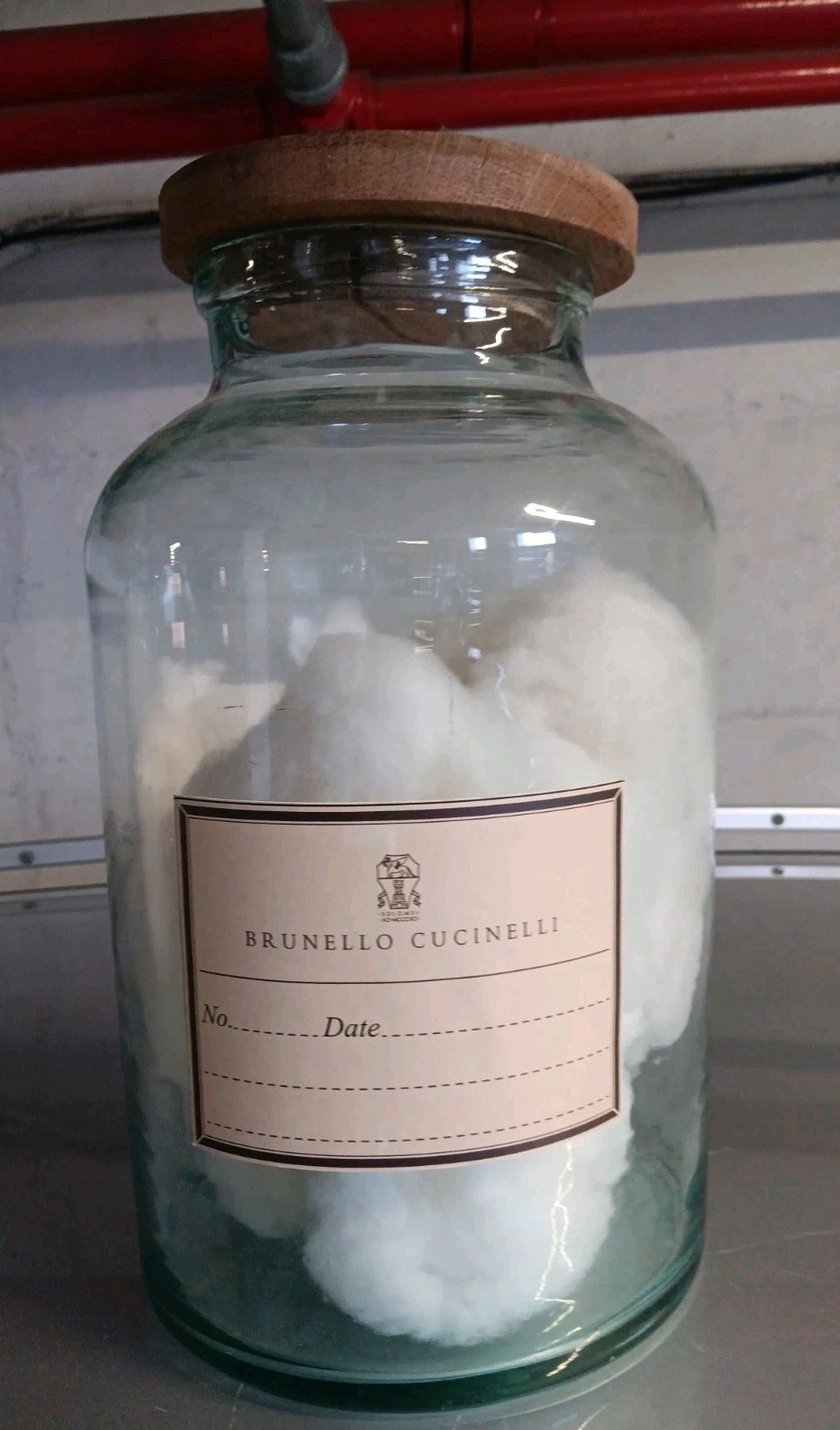BRUNELLO CUCINELLI Large Hand-blown Glass Apothecary Jar Bottle Vase w/ Lid 12\ BRUNELLO CUCINELLI Large Hand-blown Glass Apothecary Jar Bottle Vase w/ Lid 12\