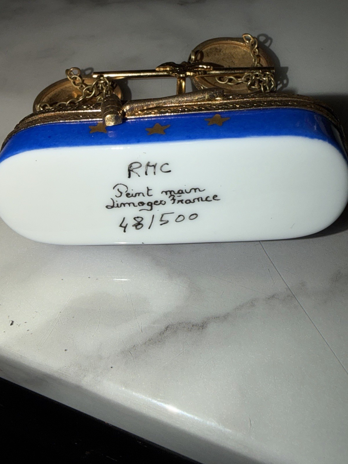 RMC Limoges France Judge Judy Porcelain Trinket Box Gavel Scales 48/500 RMC Limoges France Judge Judy Porcelain Trinket Box Gavel Scales 48/500