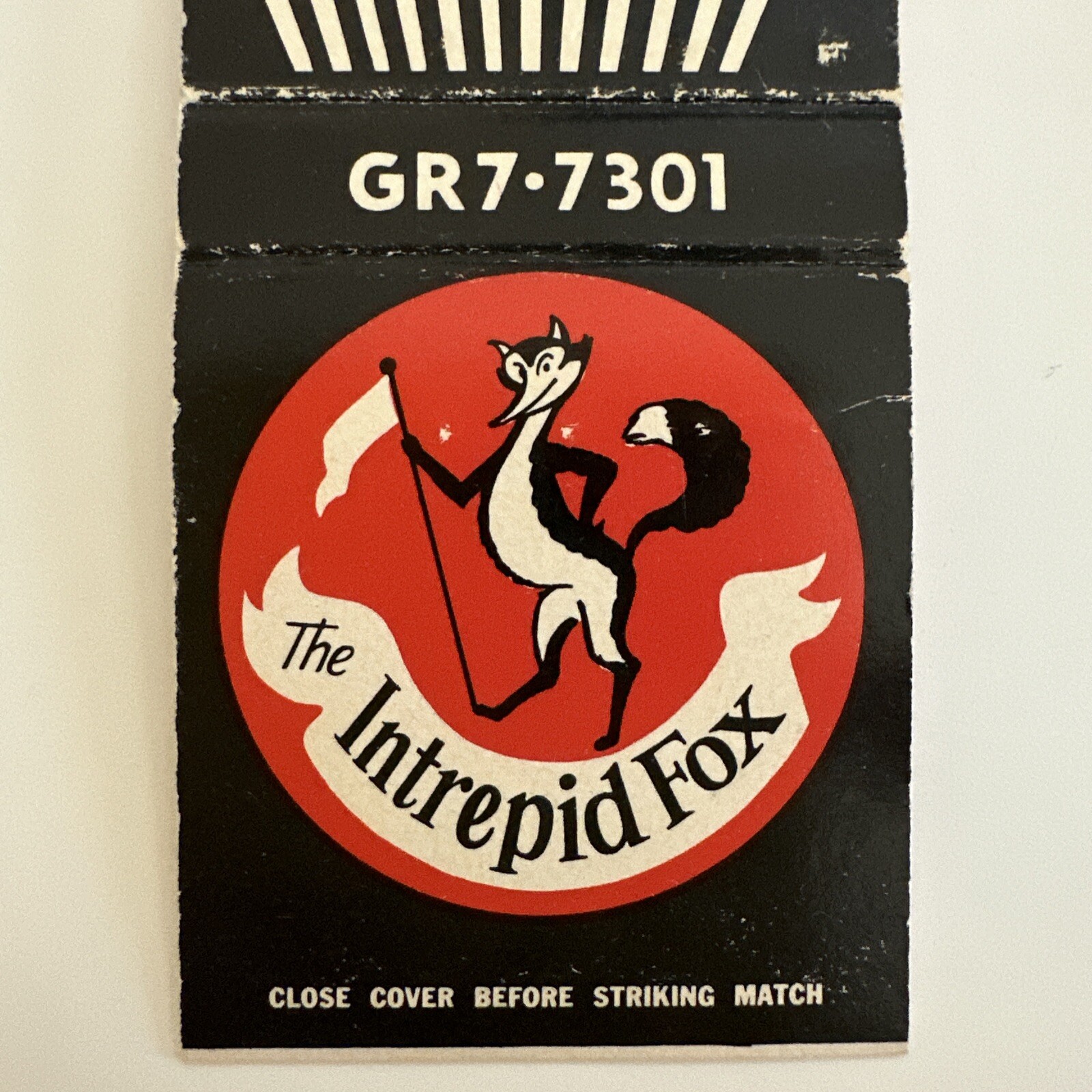 Vintage 1950s Intrepid Fox Los Angeles CA Matchbook Cover
