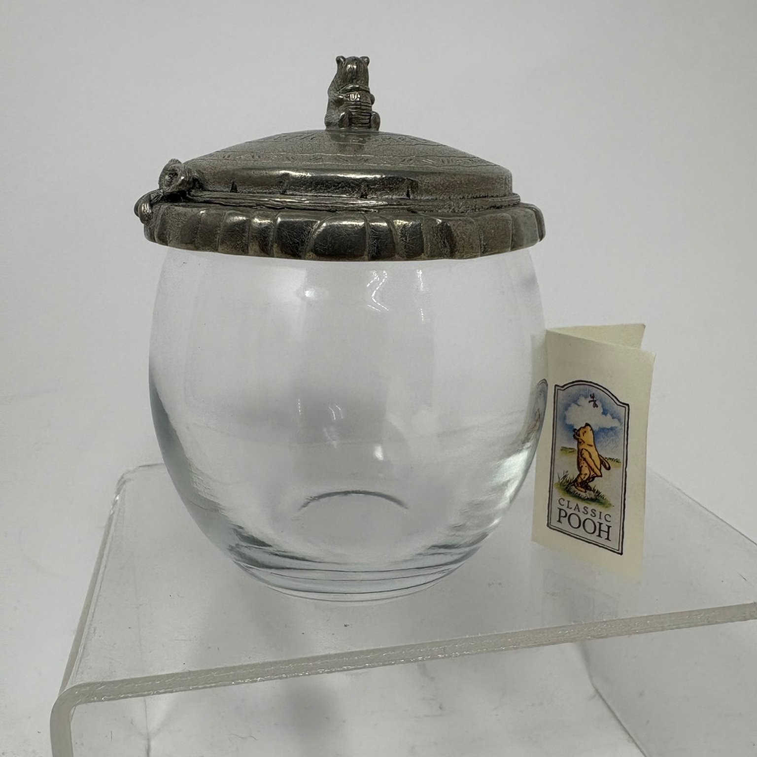 Danforth Pewter Disney Classic Winnie the Pooh Glass Jar Lid Honey Pot