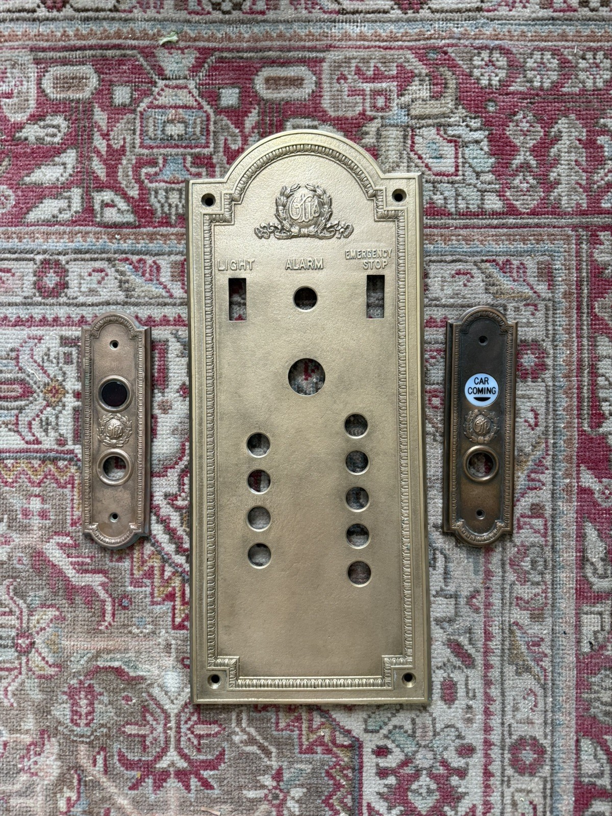 Vintage Otis Elevator Button Panel and Call Plates