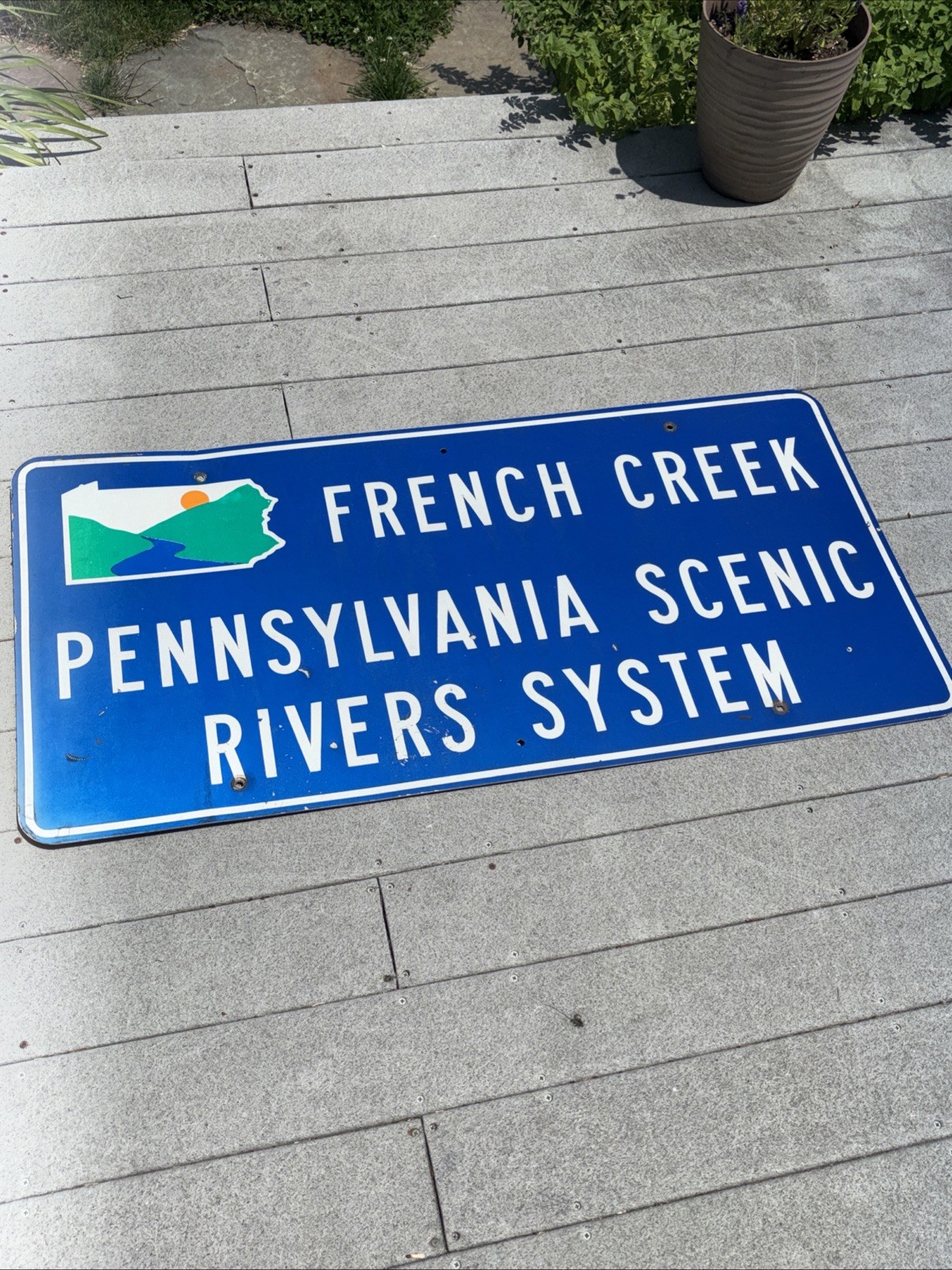 French Creek Pennsylvania Scenic Rivers System Metal Road Sign 4 Foot X 2 Foot