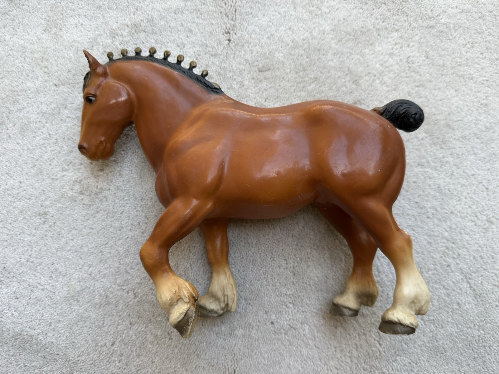Vintage Breyer Horse #80 Chestnut Clydesdale Stallion GOLD BOB Glossy Eye Whites