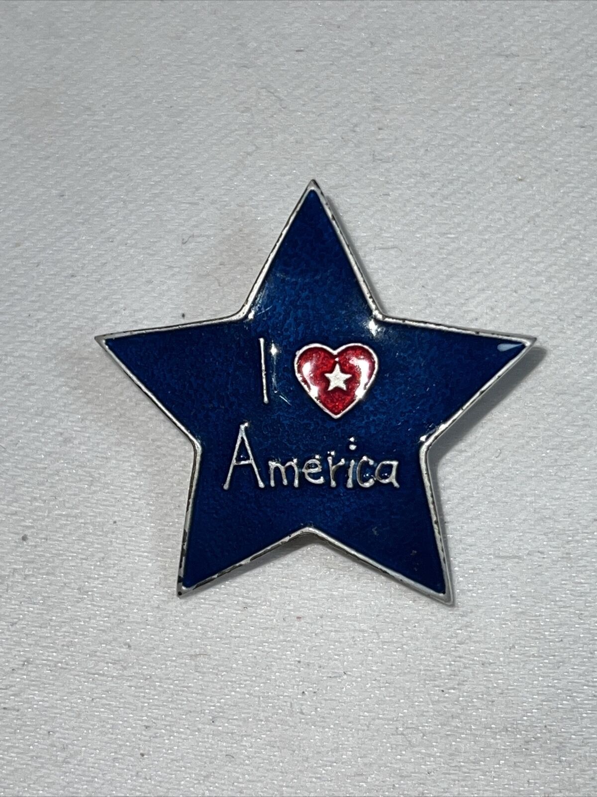 Vintage I Love America Star Shaped Enamel Pin