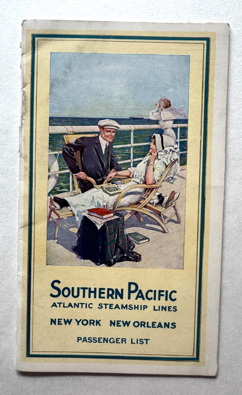 1914 Southern Pacific Atlantic Steamship Line SS Creole Passenger List cover art
