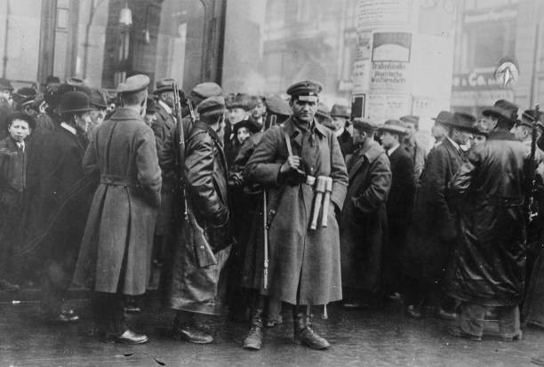 German Revolution - Adherents to Sparticides Berlin Germany ca 1919 Old Photo
