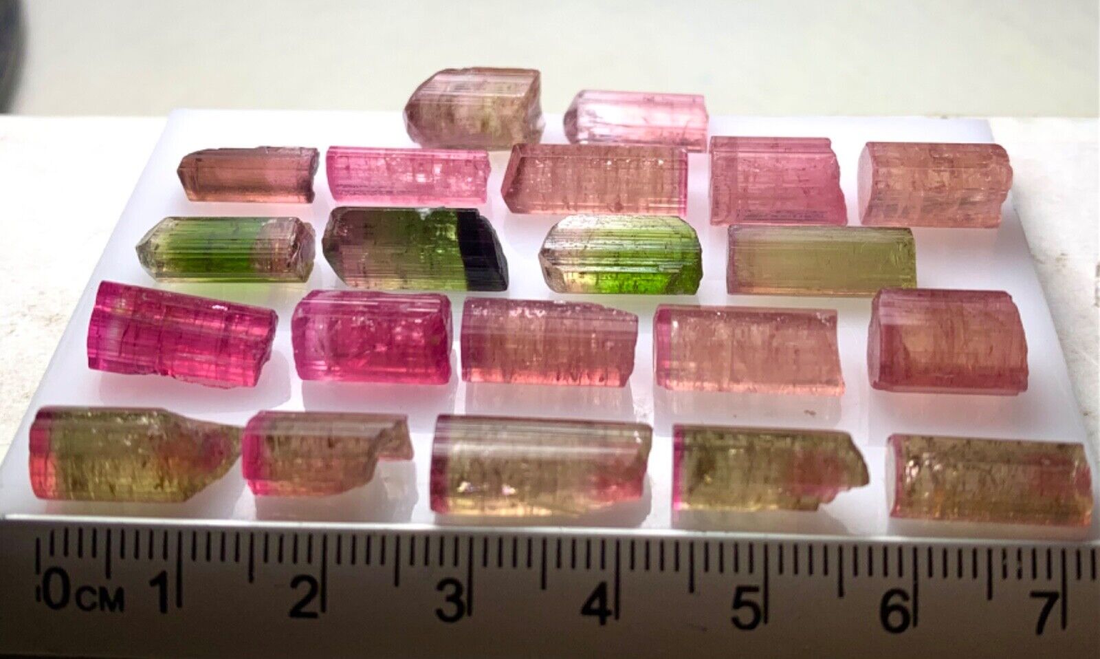 109.35 Ct Bi Colour Well Terminated Tourmaline Crystals From Afghanistan