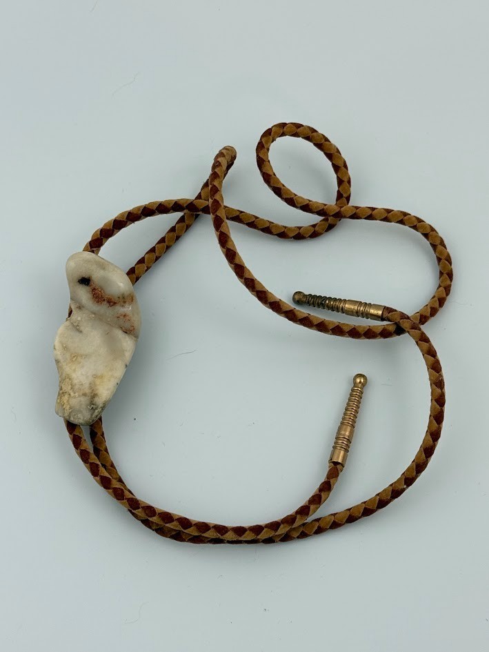 Vintage Bolo Tie Western Cowboy Southwest Natural Rock Stone rusty brown