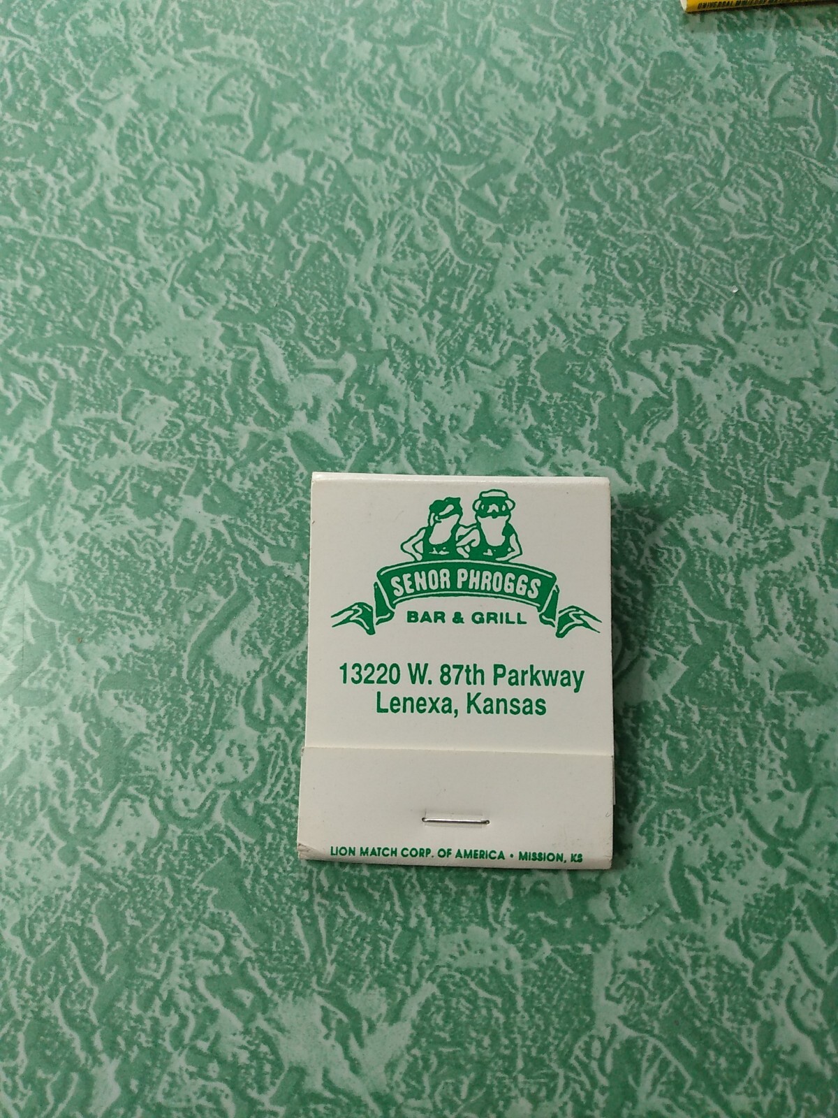 Vintage Matchbook Collectible Ephemera A28 Lenexa Texas Senior frogs