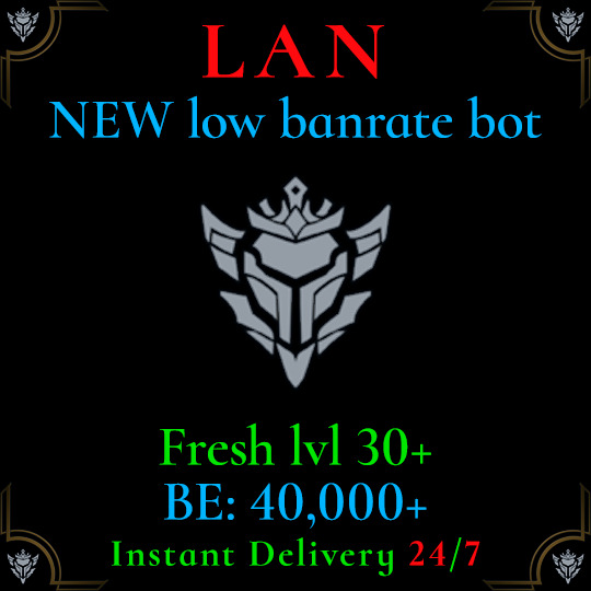 LAN Unranked LoL Fresh Acc League of Legends lvl 30 Smurf 40k+ BE Safe Stock