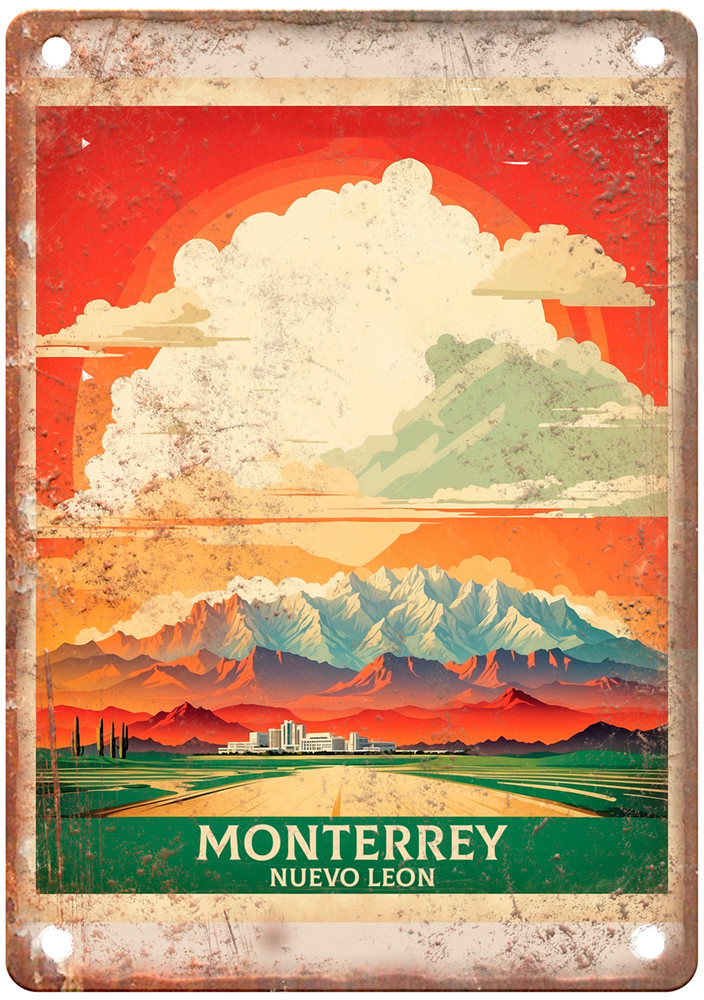 Vintage Monterrey Nuevo Leon mexico retro Look Travel Poster Metal Sign T3333 Vintage Monterrey Nuevo Leon mexico retro Look Travel Poster Metal Sign T3333