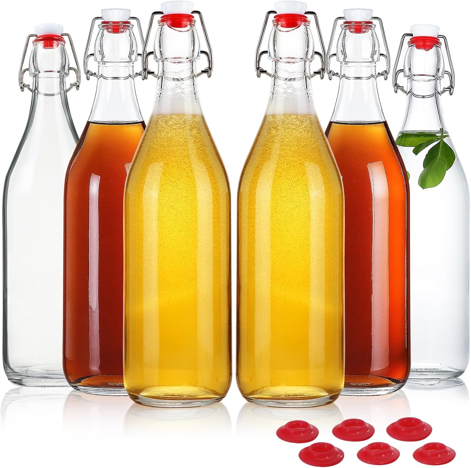 Swing Top Glass Bottles 32oz Flip Top Beer Brewing Bottle with Stopper for Home Swing Top Glass Bottles 32oz Flip Top Beer Brewing Bottle with Stopper for Home