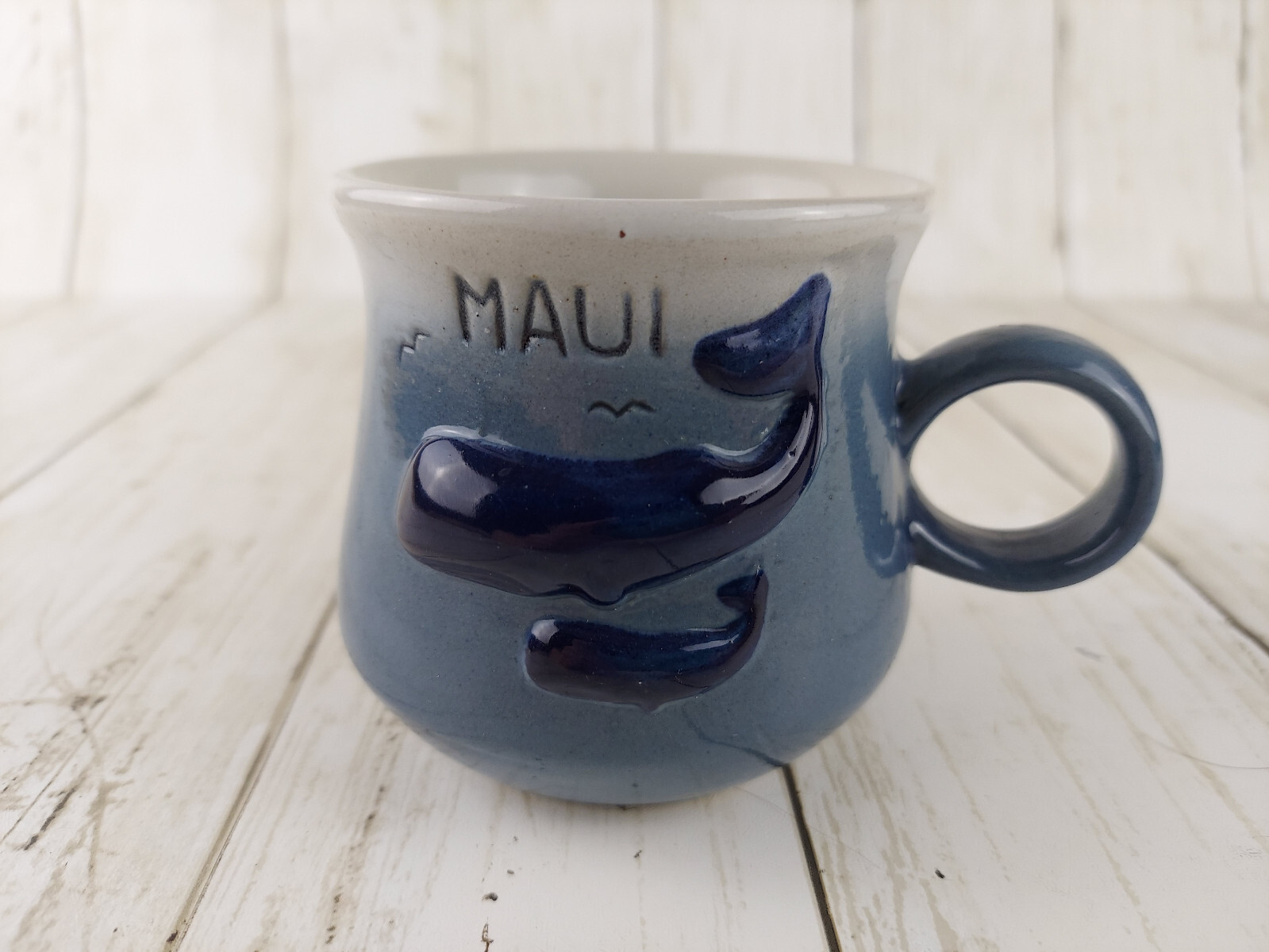 VTG HandCrafted MAUI Whale Coffee Mug by K&S Hawaiian Creations 1981 8oz