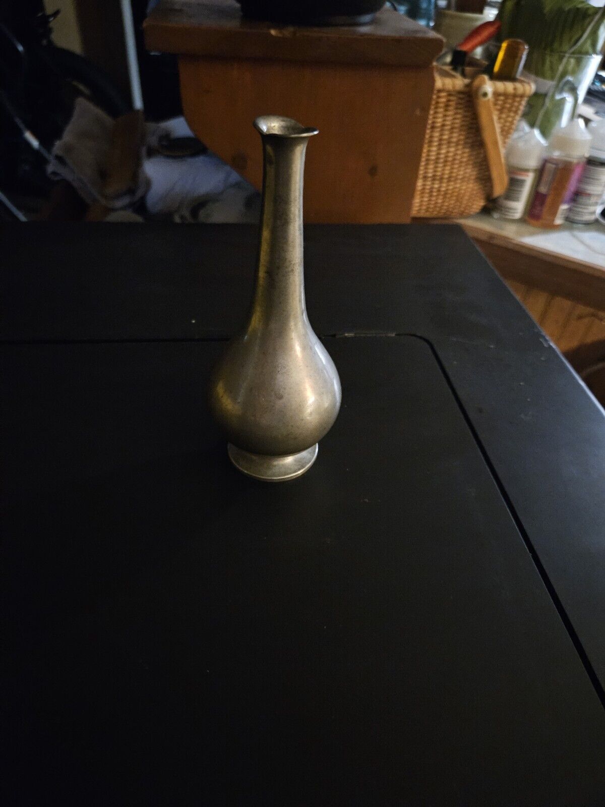 Scandinavian Antique Pewter Bud Vase