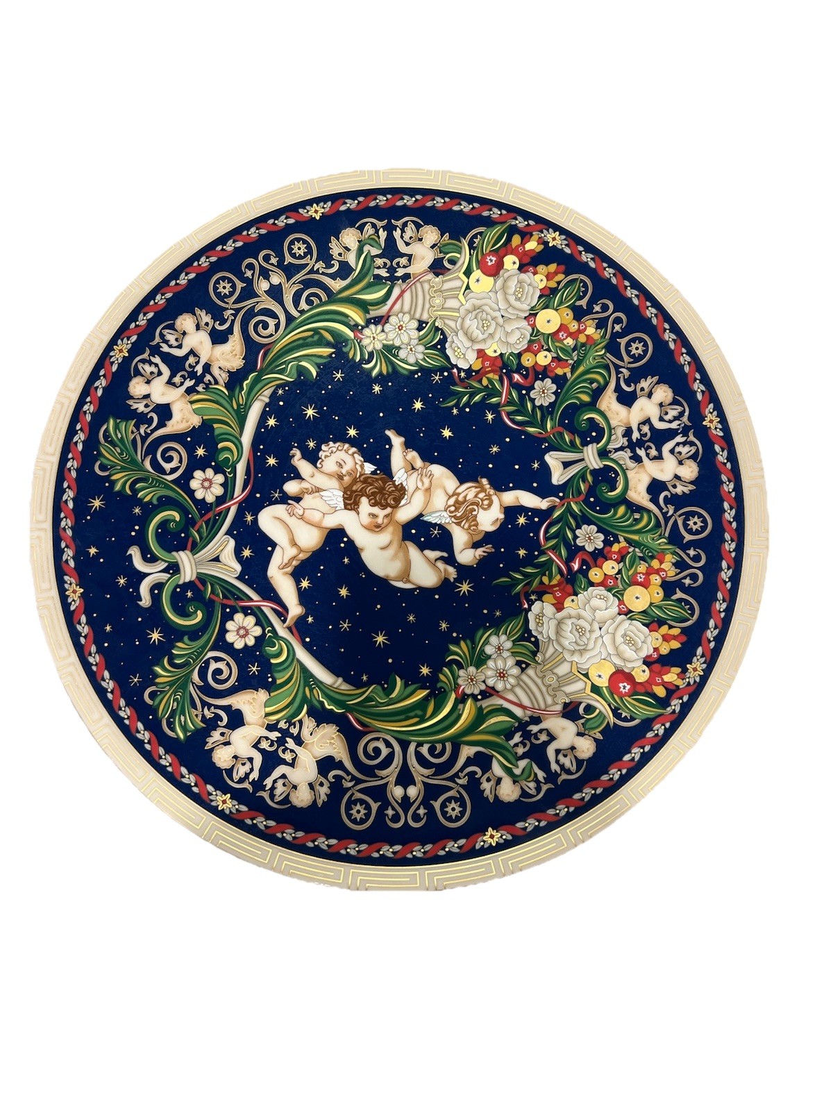 Versace Rosenthal Holiday Spirit 2008 Cherub Wall Charger Plate 33cm Germany