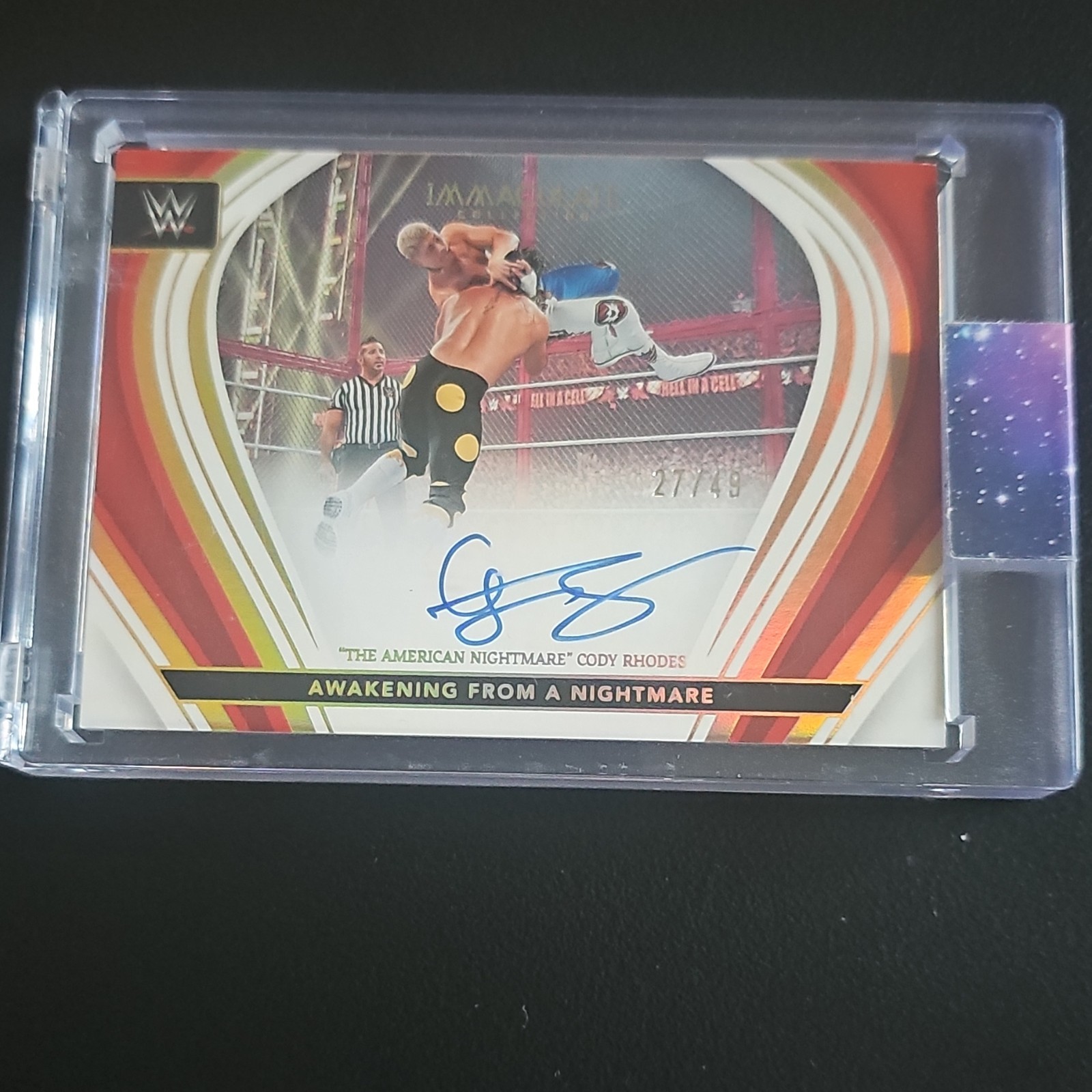 Panini 2023 Immaculate WWE RAW Immaculate Moments Cody Rhodes Auto /49 MO-TAN
