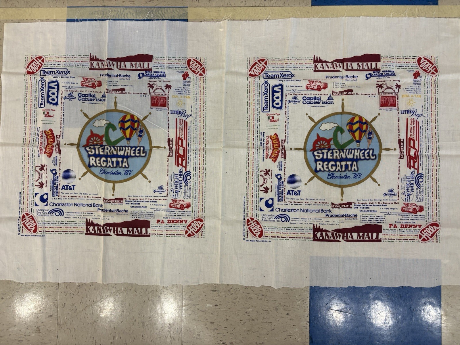 Vintage Charleston West Virginia Sternwheel Regatta Bandana 2 Panels