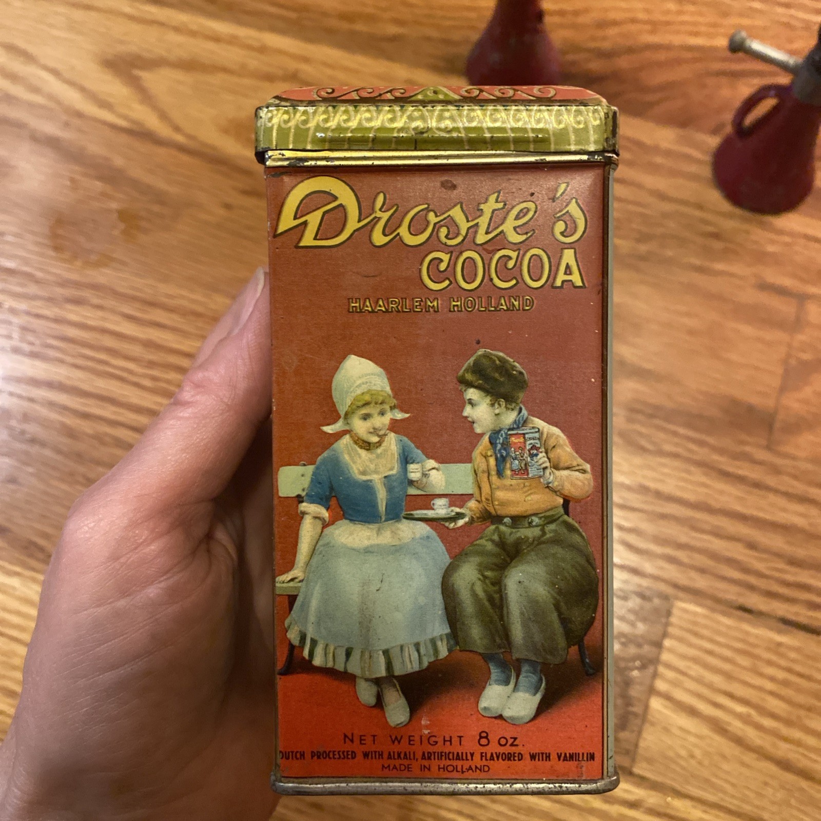 Vintage Antique DROSTE\'S Cocoa Tin Dutch Process Advertising Container