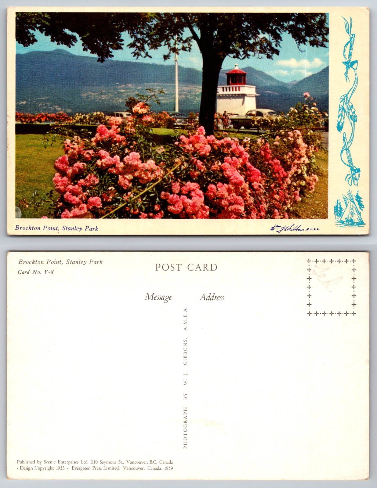Brockton Point Stanley Park Lighthouse Postcard