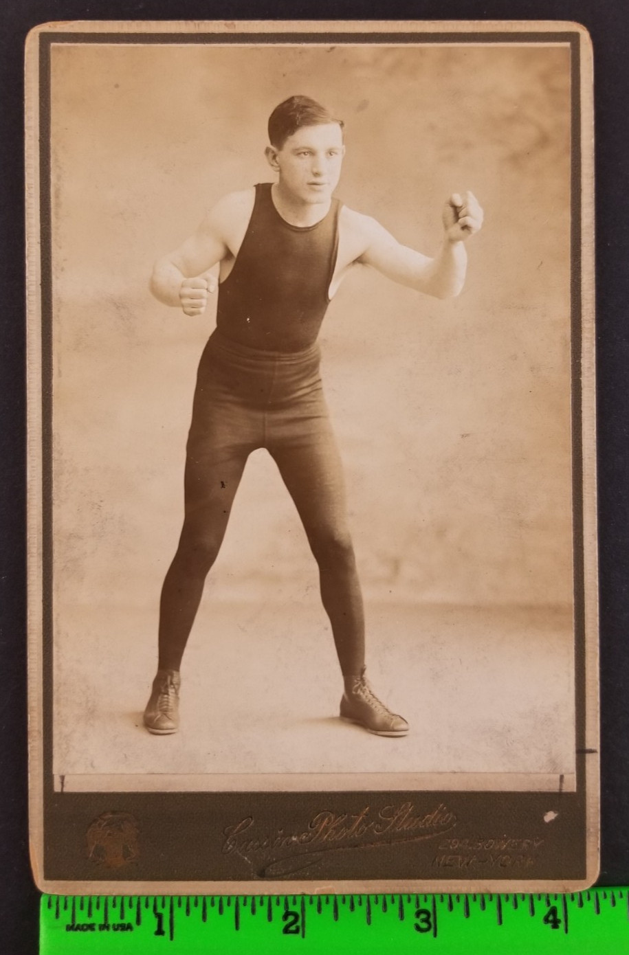 Vintage Young Leroy 1910's Boxing Boxer Cabinet Photo (Has Some Wear)