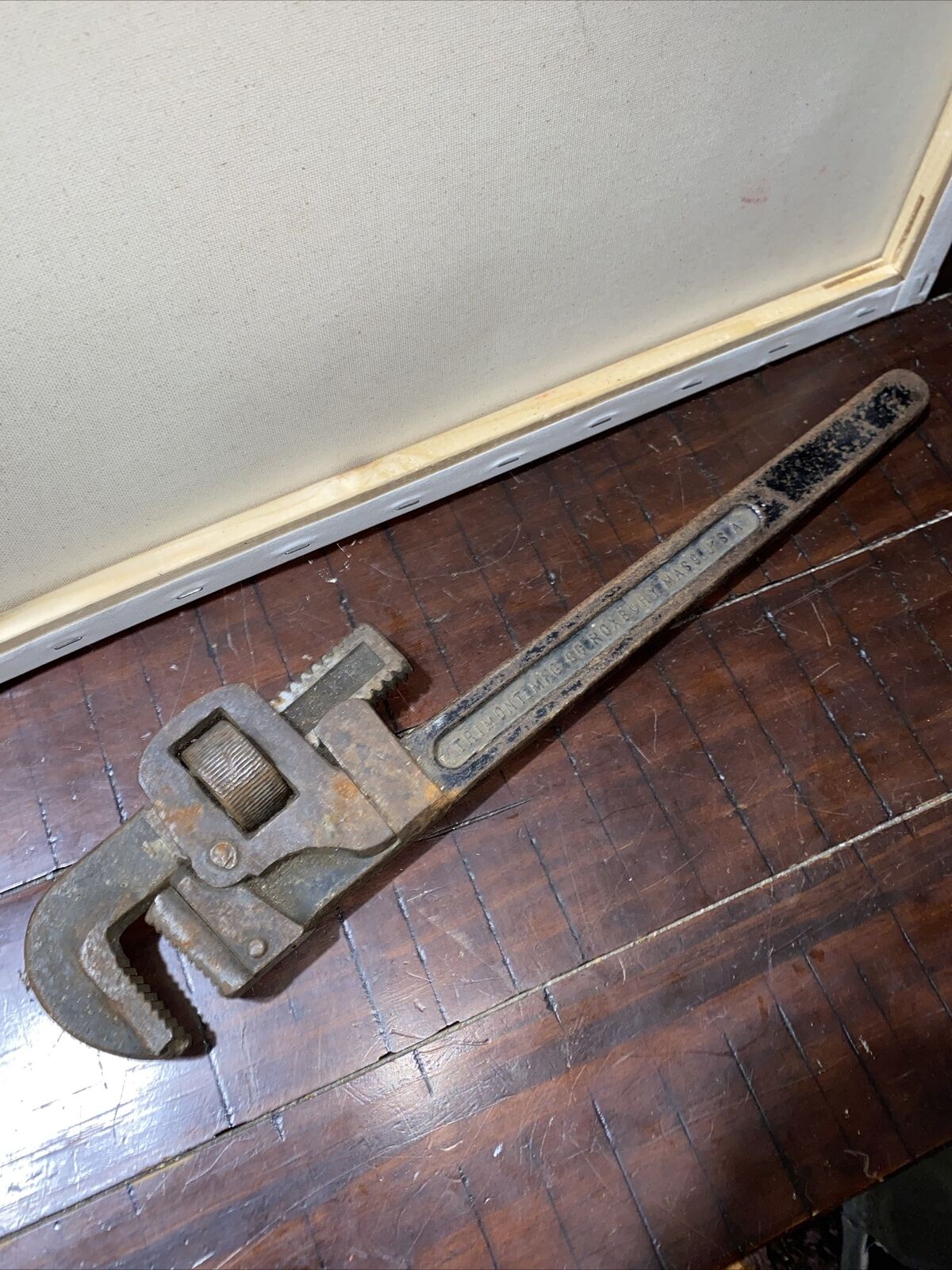 Vintage Trimo 18 Inch Pipe Wrench, Trimont MFG Co Roxbury, MASS Antique tool