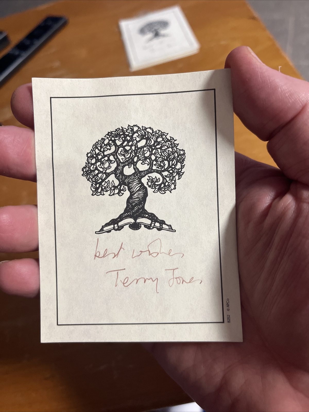 Signed Terry Jones Paper Bookplate Monty Python TV BBC Comedy Team Signed Terry Jones Paper Bookplate Monty Python TV BBC Comedy Team