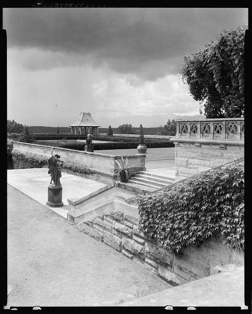 Biltmore,estate,decks,statue,Asheville,NC,North Carolina,Architecture,1938 1