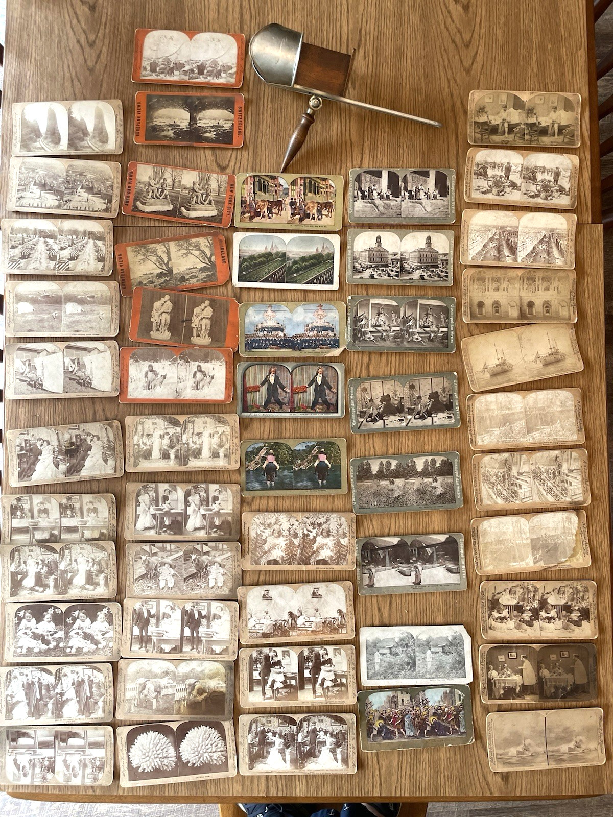 H.C. White Co.  Perfecscope 1900 Paris Fair w/51 Stereoview Cards War Ships,READ