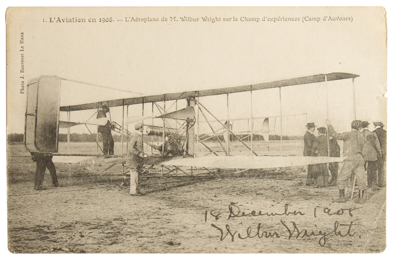 THE WRIGHT BROTHERS PHOTO 1908 WILB 8.5X11 PRINTED SIGNATURE / AUTOGRAPH REPRINT