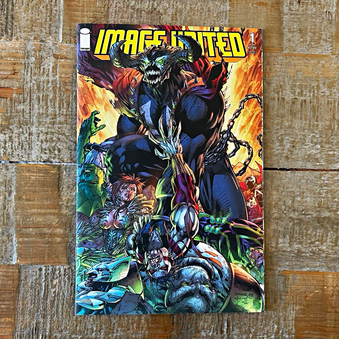 Image United #1 (2009) 1:50HTF Jim Lee Variant 1st Cover App. Omega Spawn NM/NM+