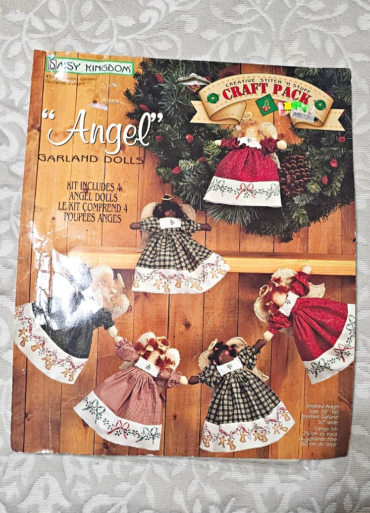Daisy Kingdom Angel Garland Dolls Craft Pack Sewing Kit, Includes 4