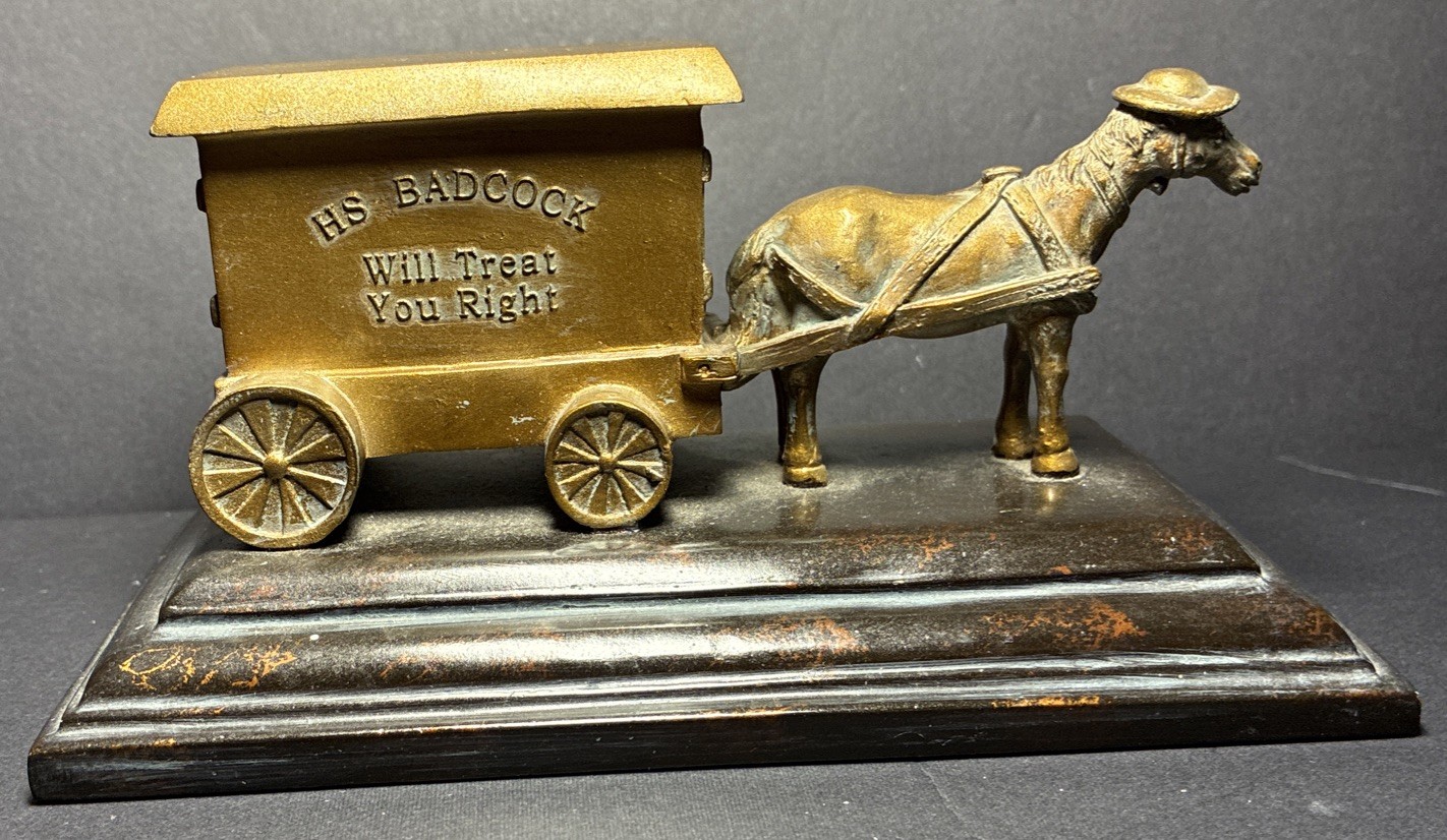 H S Badcock Bronze 100 Year Commemorative  Horse & Wagon 1904-2004