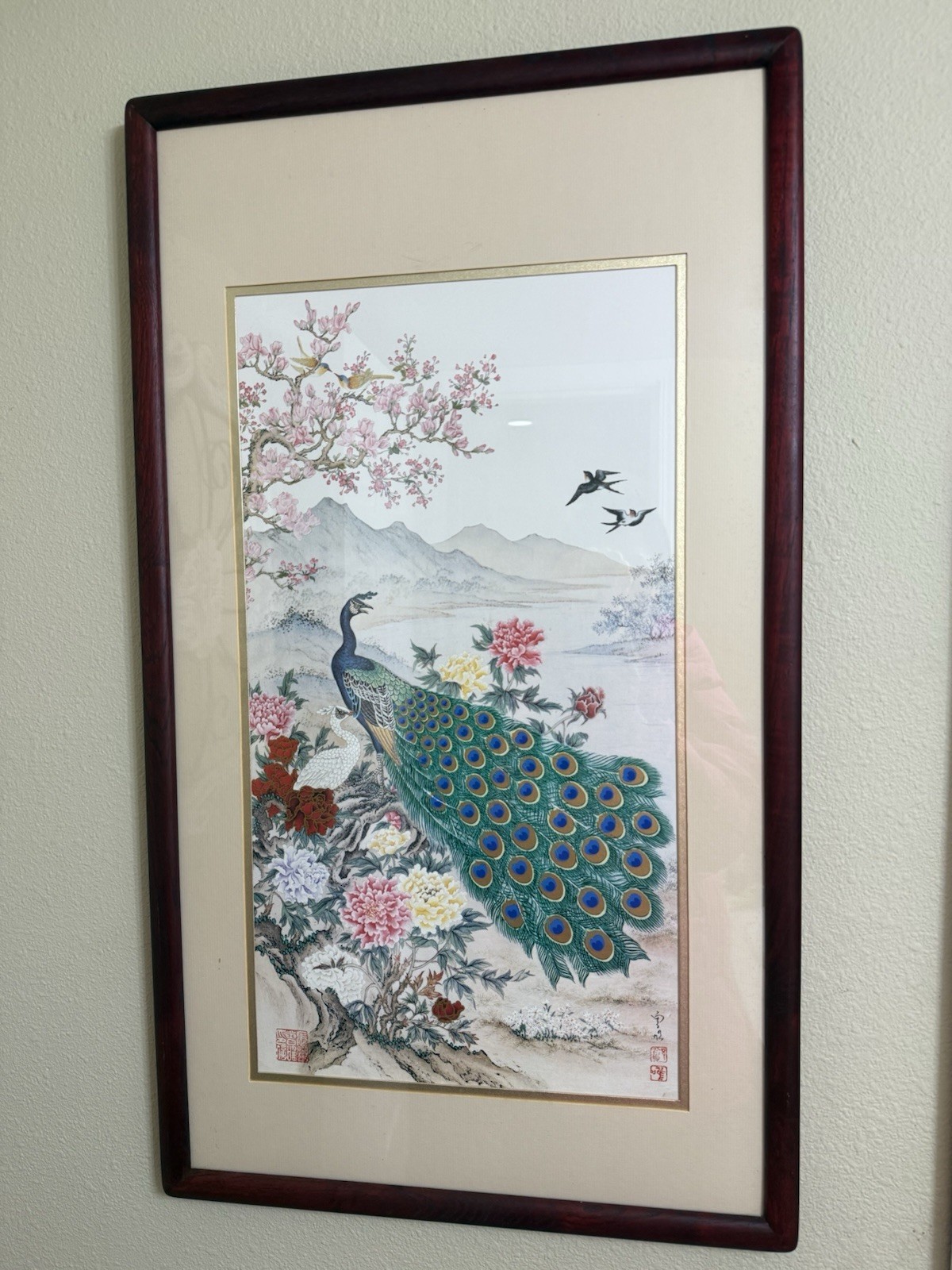 framed vintage Chinese art titled \