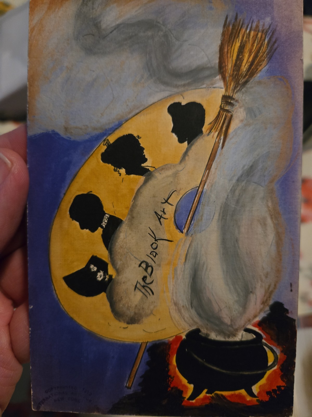 1912 *ORIGINAL*  HALLOWEEN PAINTING - Ellen Clapsaddle Postcard Production Art 