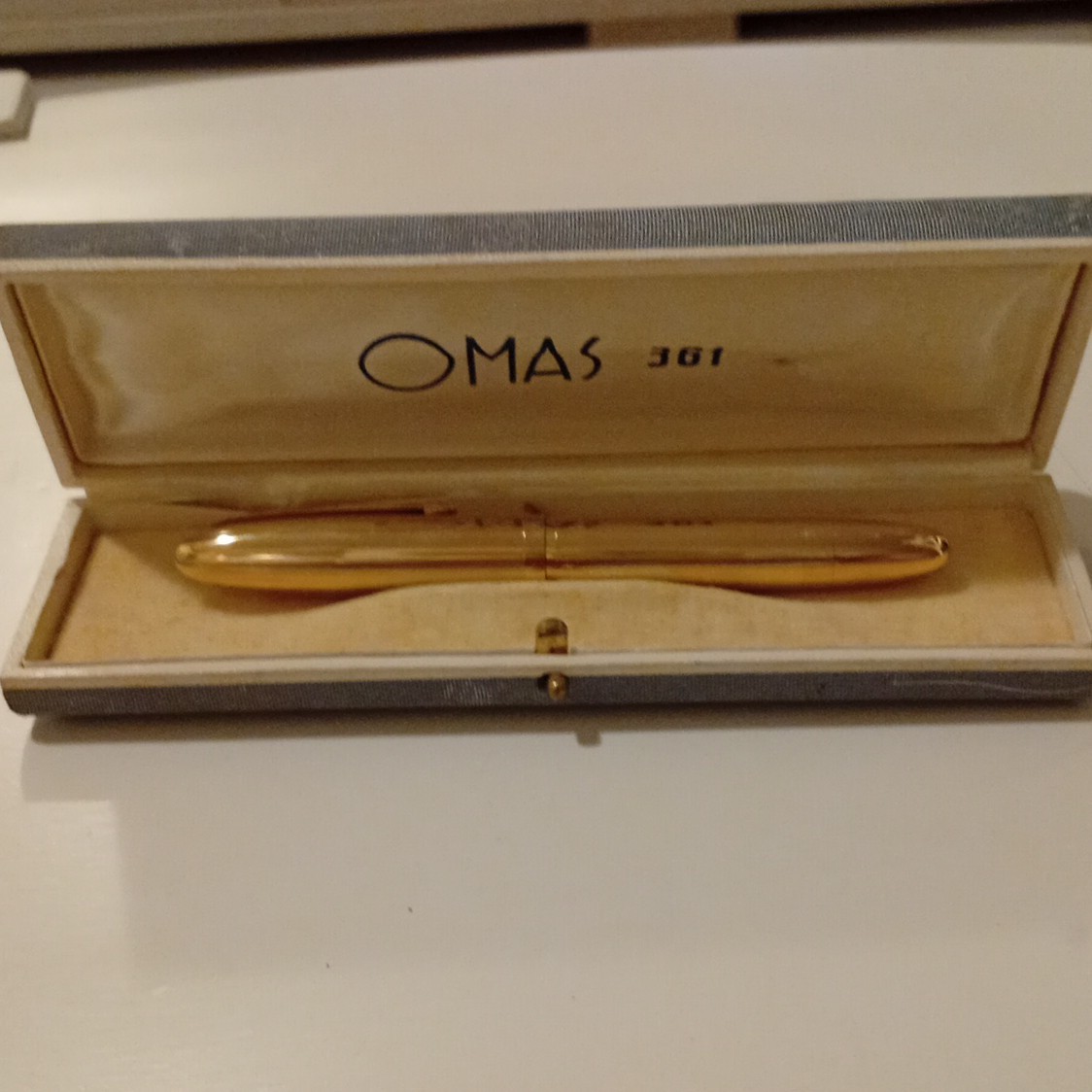 OMAS 361 Gold/Black Fountain Pen with Box and Case