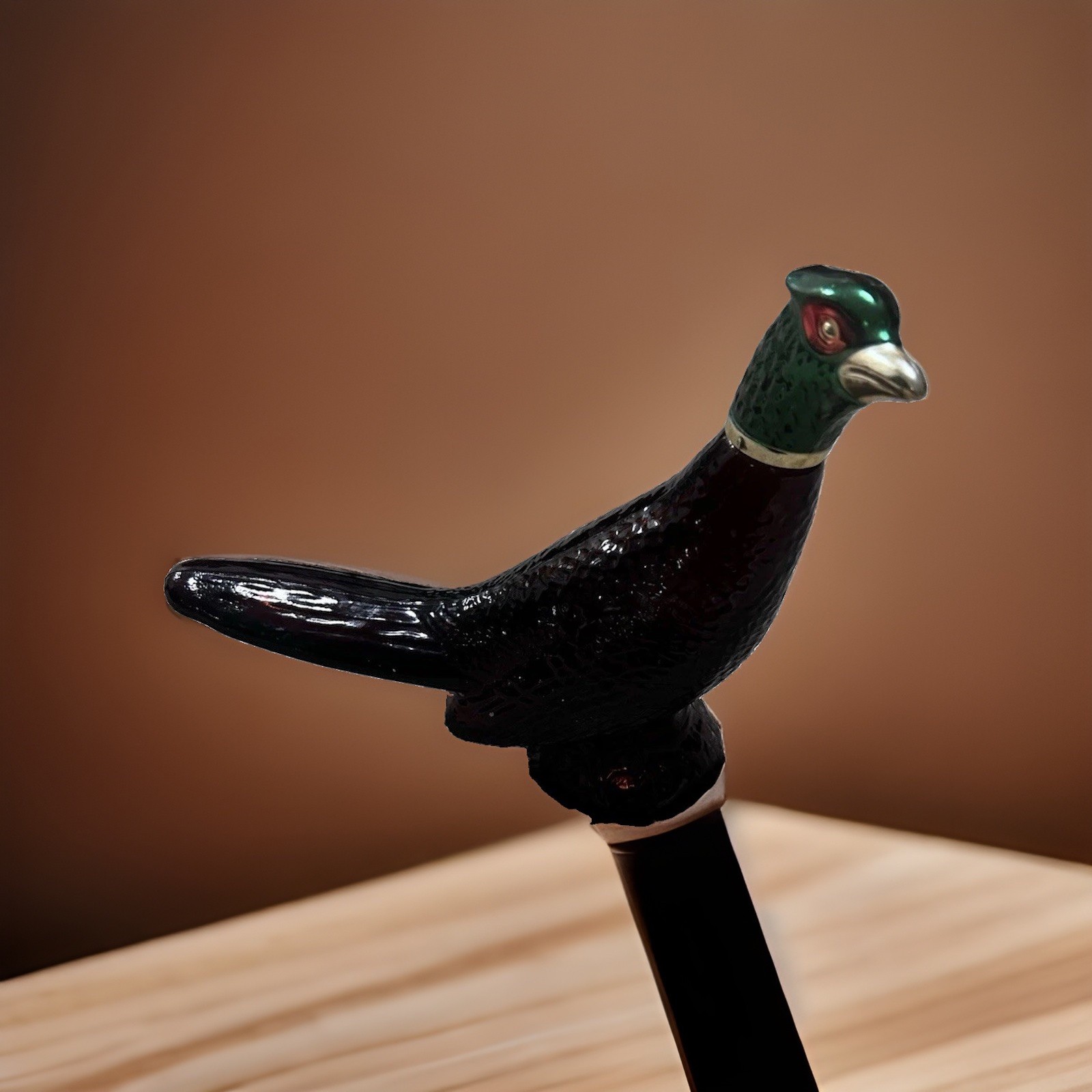 Avon Decanter Bottle Pheasant 1970's Bird Amber Glass Vintage