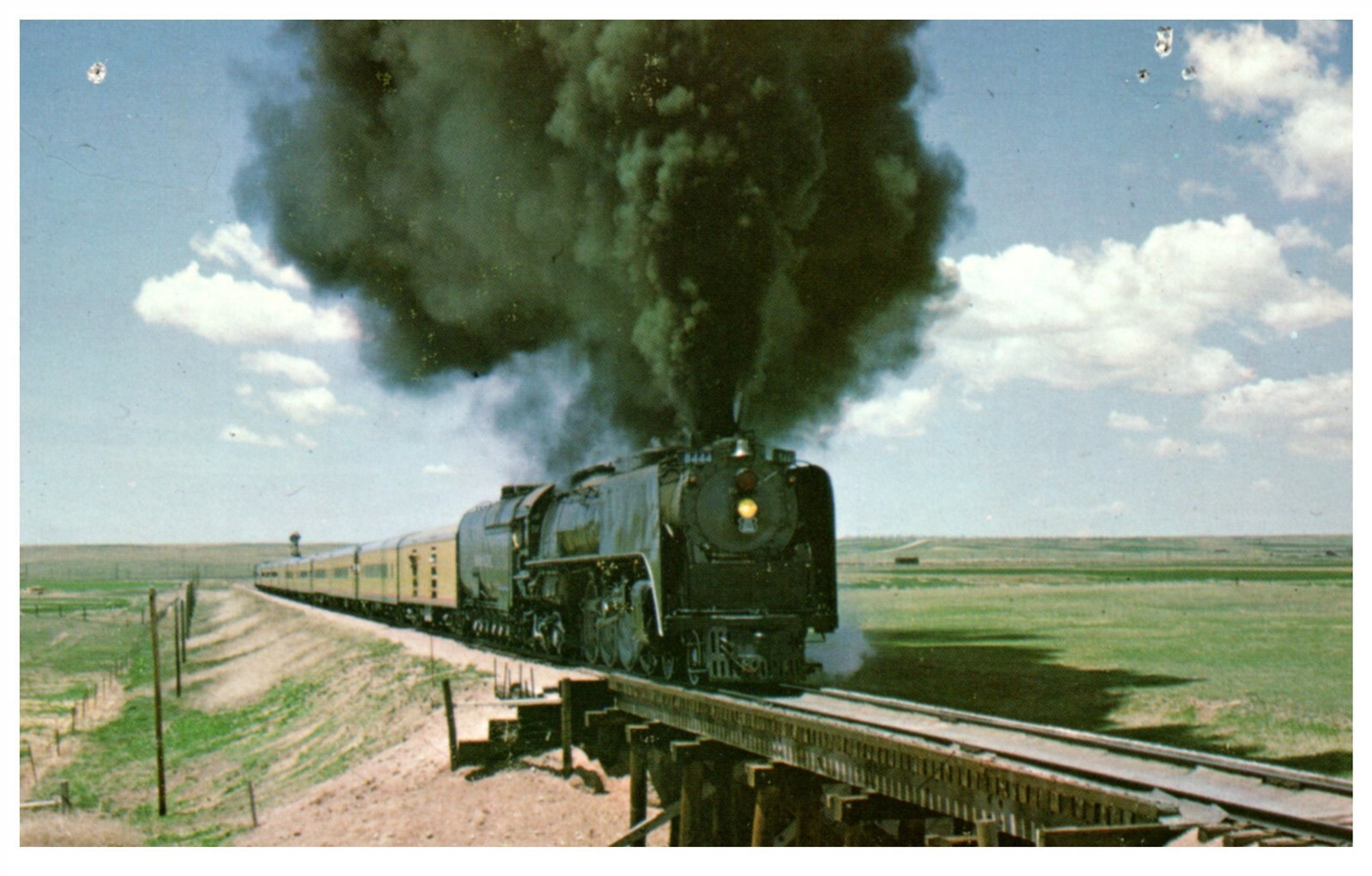 Railroad Train Union Pacific #8444 Big Northern Oil Fired Loco Yoder WY 1968 Railroad Train Union Pacific #8444 Big Northern Oil Fired Loco Yoder WY 1968