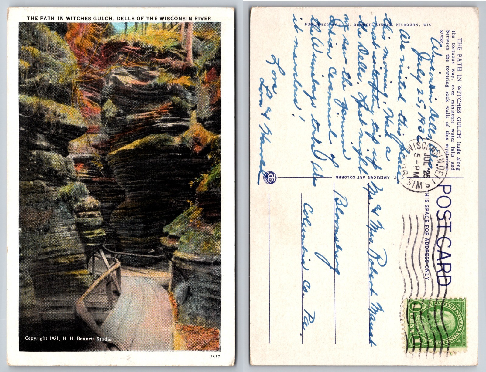 The Path In Witches Gulch Wisconsin River Postcard