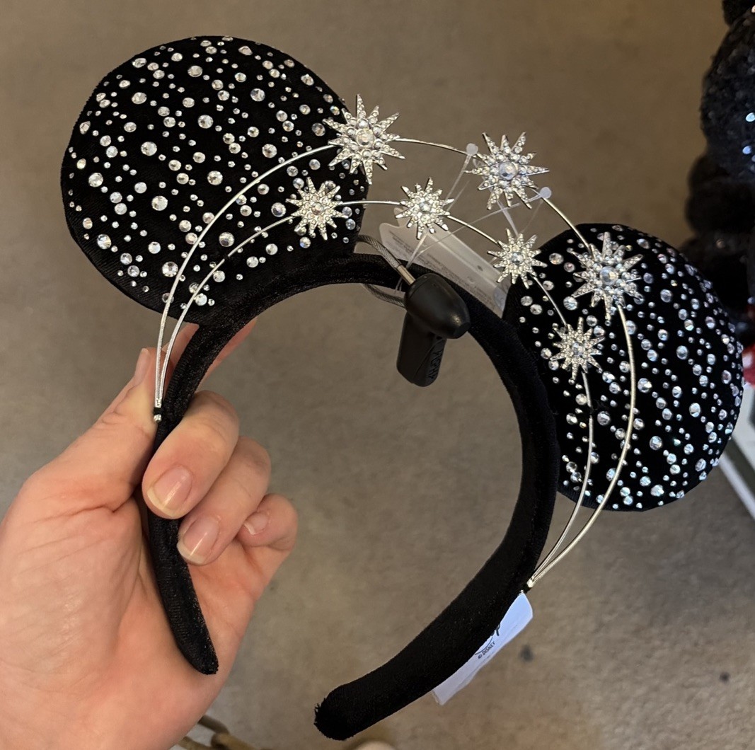 Black Silver Rhinestone Crown Minnie Ears - Disney Parks 2026