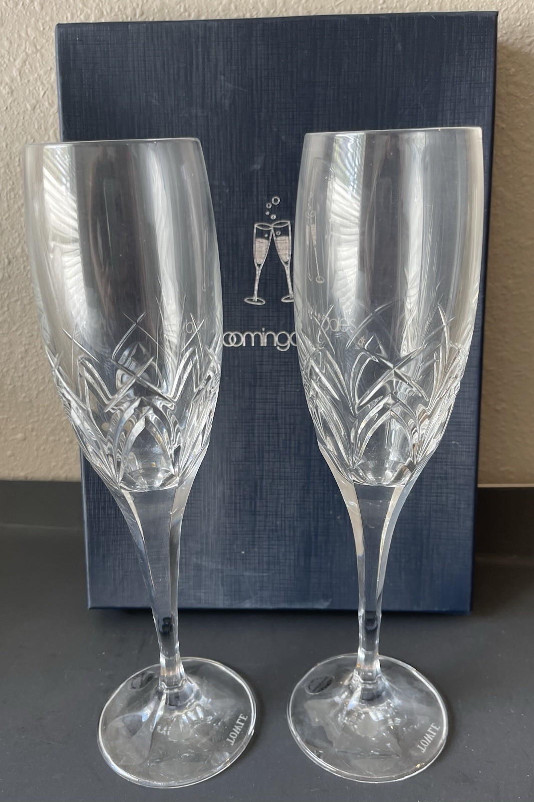 Vtg.Towle Crystal Champagne Flutes 2,Czech Republic New 10 inch Vtg.Towle Crystal Champagne Flutes 2,Czech Republic New 10 inch