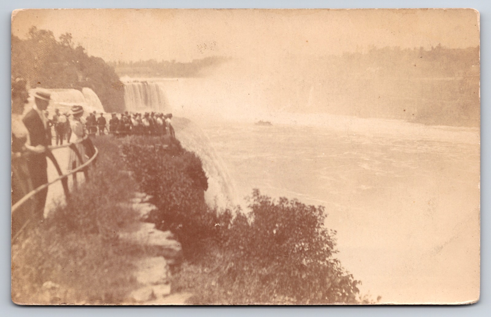 Candid Shot of Niagara Falls New York NY Tourists 1908 Real Photo RPPC
