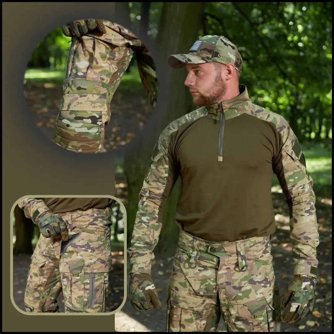 Men\'s summer hunting suit multicam, tactical and uniform clothing, multicUkraine