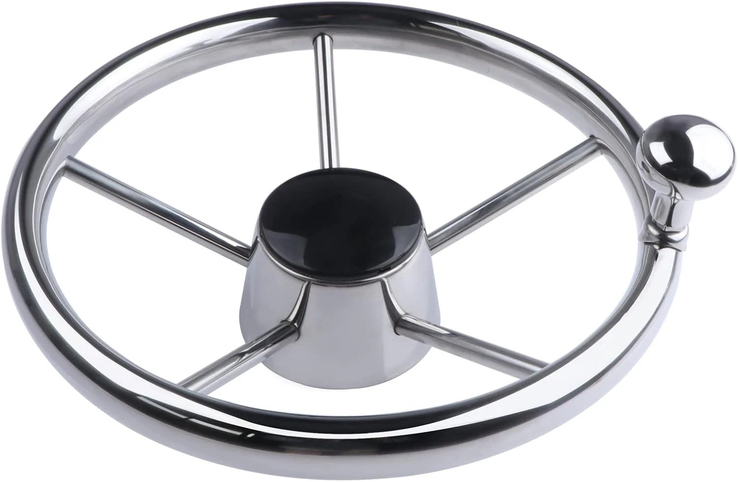 11 Inch Boat Steering Wheel Stainless Steel Marine Destroyer 5 Spoke Knob Yacht