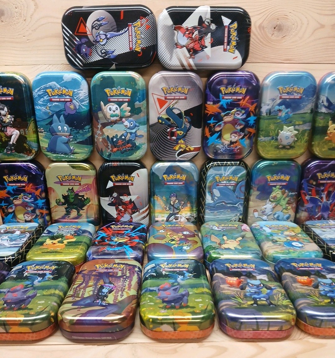 Pokémon Mini Tin Lot of 30 All Empty No Cards Various Years And Sets 